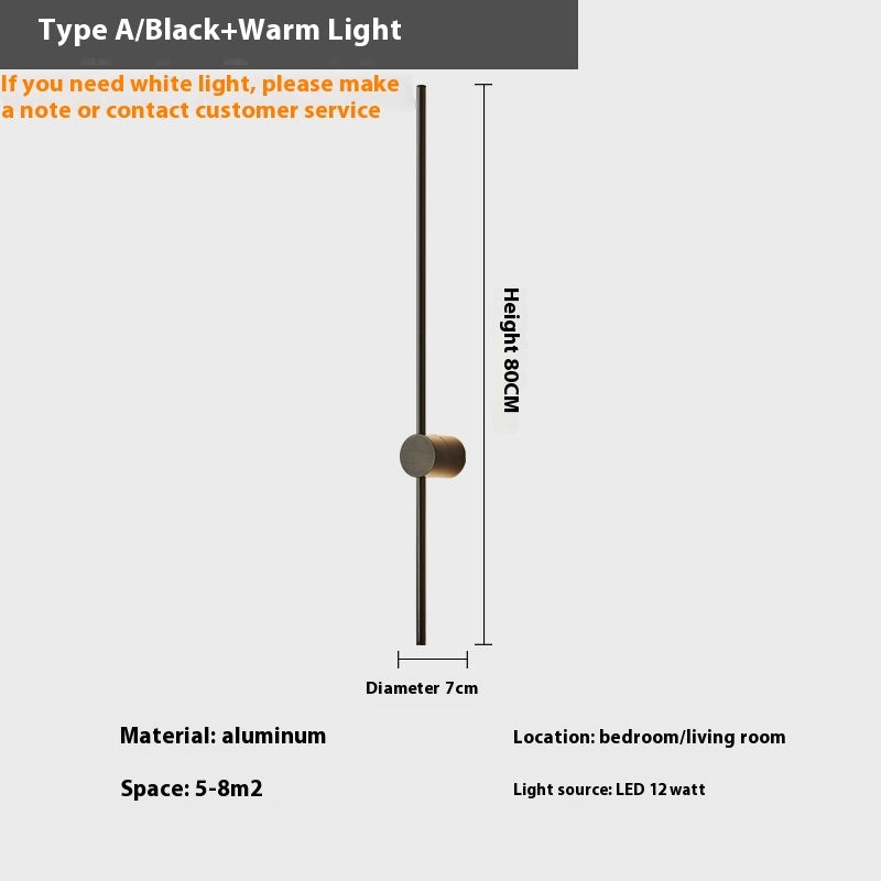 Rotatable Minimalist Strip Wall Lamp Simple Modern Living Room Wall Light Bulb
