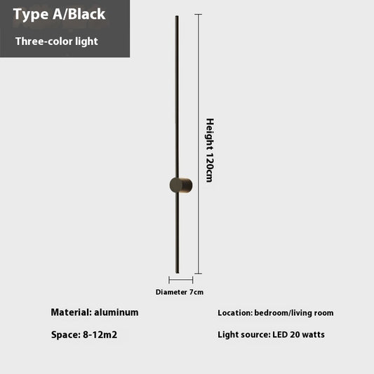 Rotatable Minimalist Strip Wall Lamp Simple Modern Living Room Wall Light Bulb