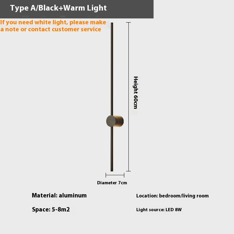 Rotatable Minimalist Strip Wall Lamp Simple Modern Living Room Wall Light Bulb